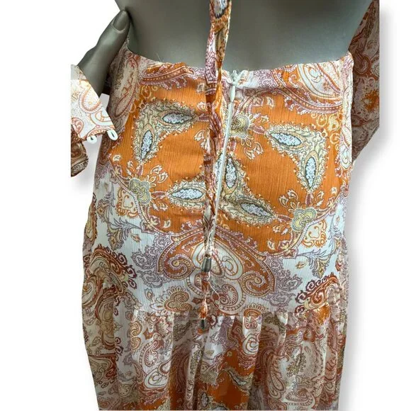 New AKIRA Floral Orange Maxi Dress(never used) - Picture 7 of 9